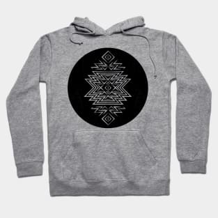 vintage aztec pattern in faded circle black Hoodie